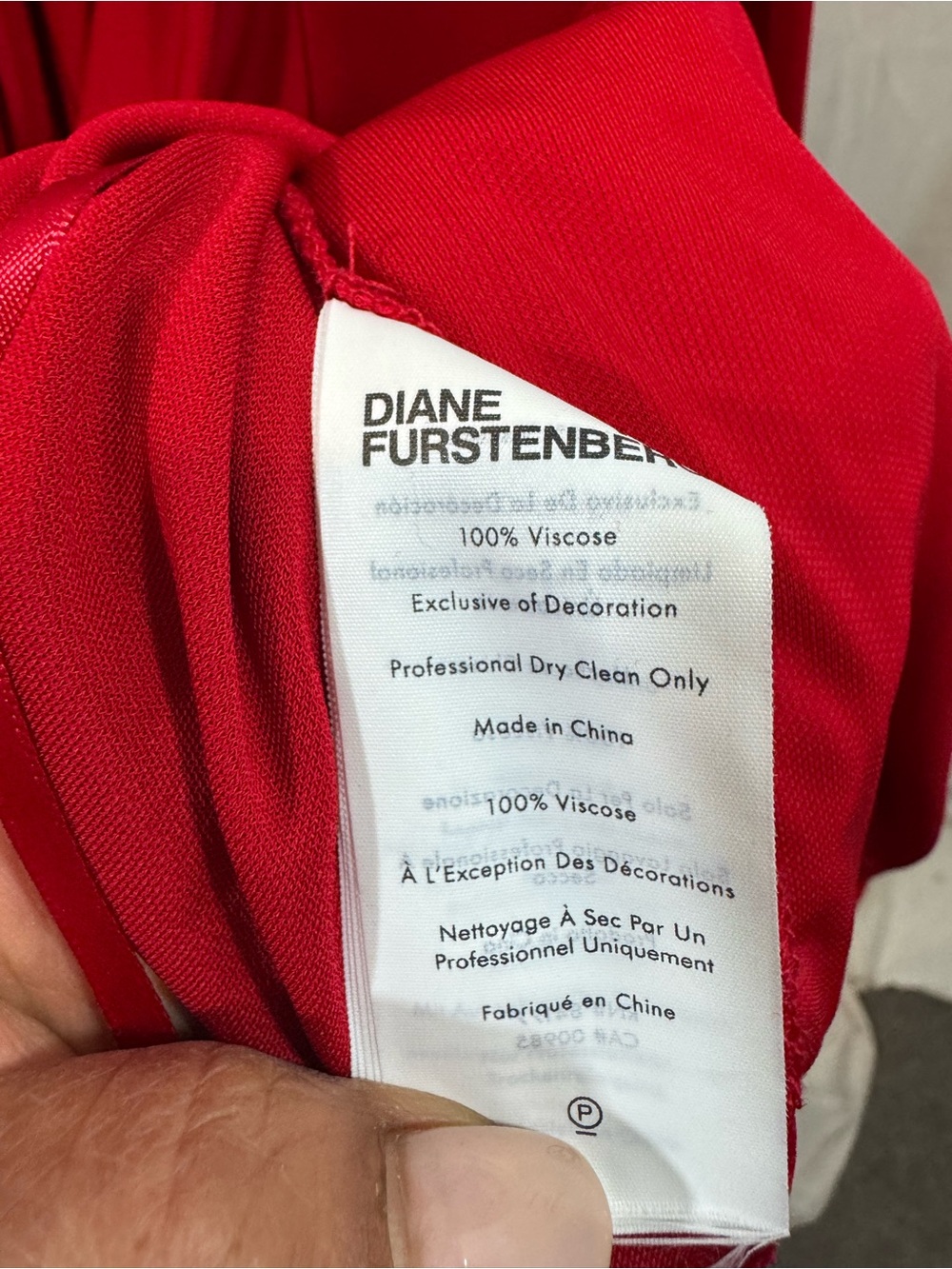 Diane von Furstenberg Red Draped Long-Sleeve Jersey Dress XL - Picture 9 of 10